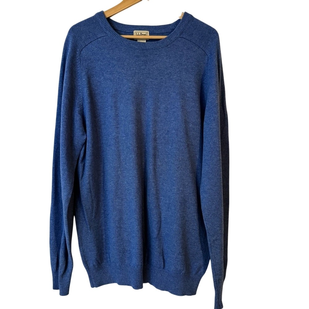 L L Bean Men's‎ Lambswool Crewneck Sweater LT Academia Professor Minimalist